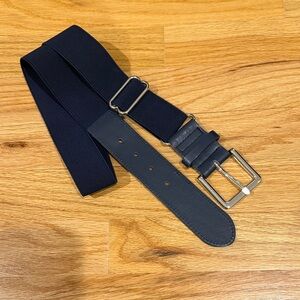 Youth Baseball Belt Navy Blue with Silver Buckle